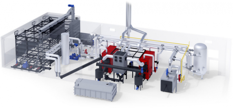 Katilinės technologinio sprendinio 3D modelis
